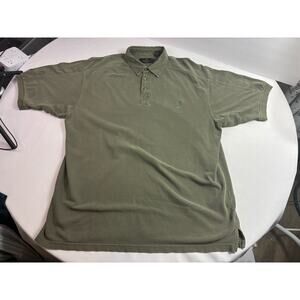 RedHead XL Washed Cotton Polo Shirt Olive Green Buck Logo Outdoor Hunting Casual